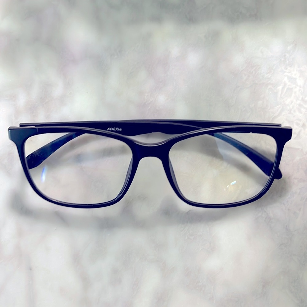 ANRRI Blue Light Blocking Glasses - matte black, case included, like new
